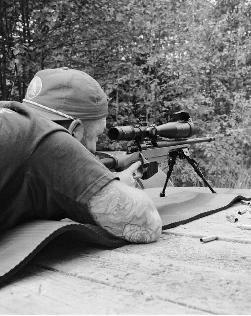 Steady on the rifle, working the long range