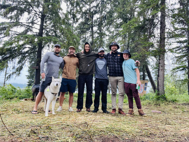 The fellas and the next generation together at camp