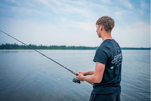 Casting from shore on calm water