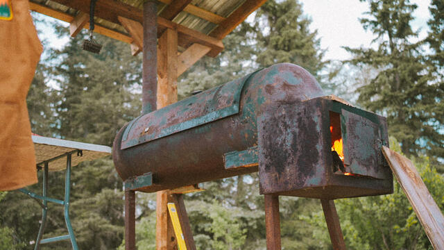 The permanent offset smoker, a camp fixture