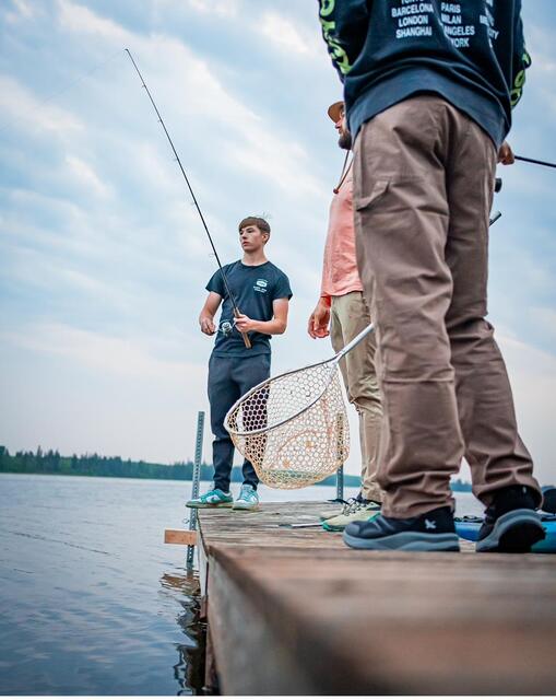 Rods rigged and ready on the pontoon