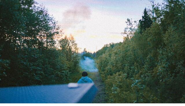 The trail into camp at dusk